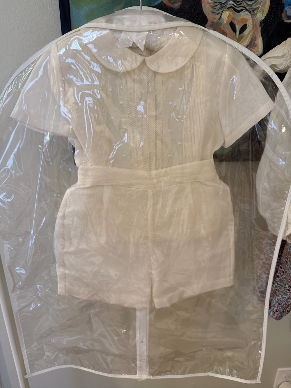 Edgehill Collection Cream Peter Pan Collar Kids Romper Set